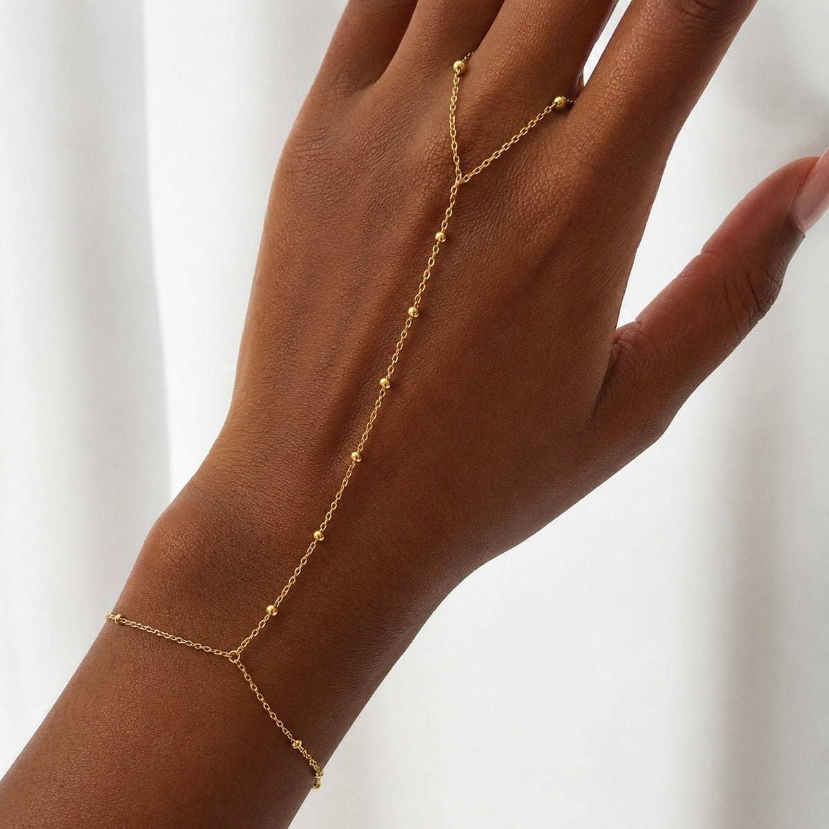 S925 Beaded Hand Chain