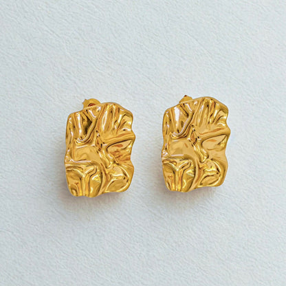 Gold Crush Textured Earrings