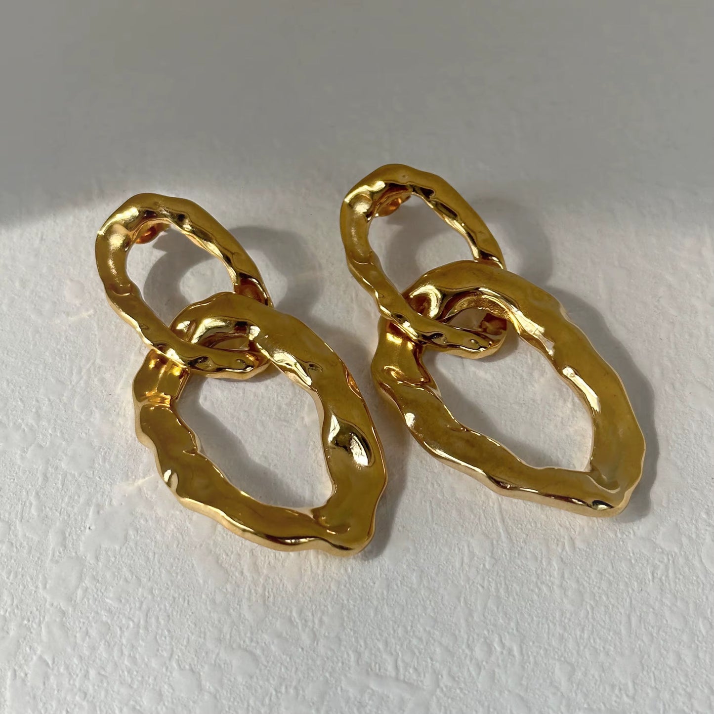 Gilded Link Drop Earrings