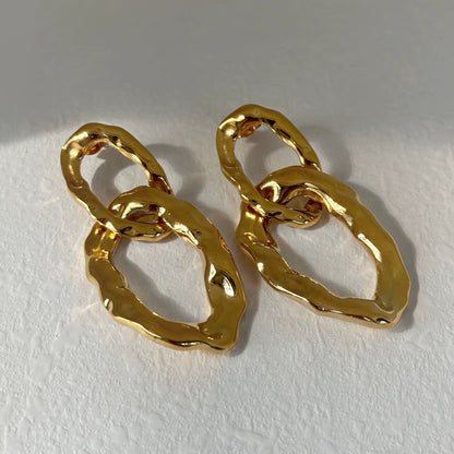 Gilded Link Drop Earrings