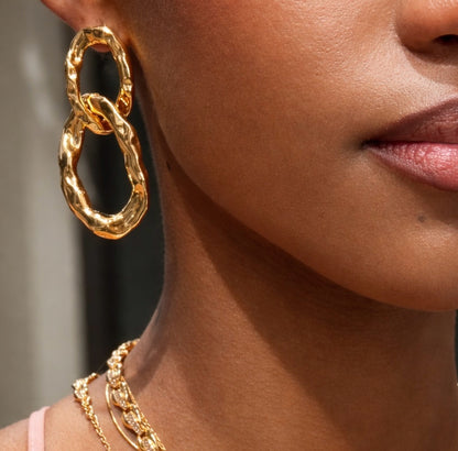 Gilded Link Drop Earrings