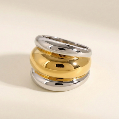 Two-toned gold and silver ring. 