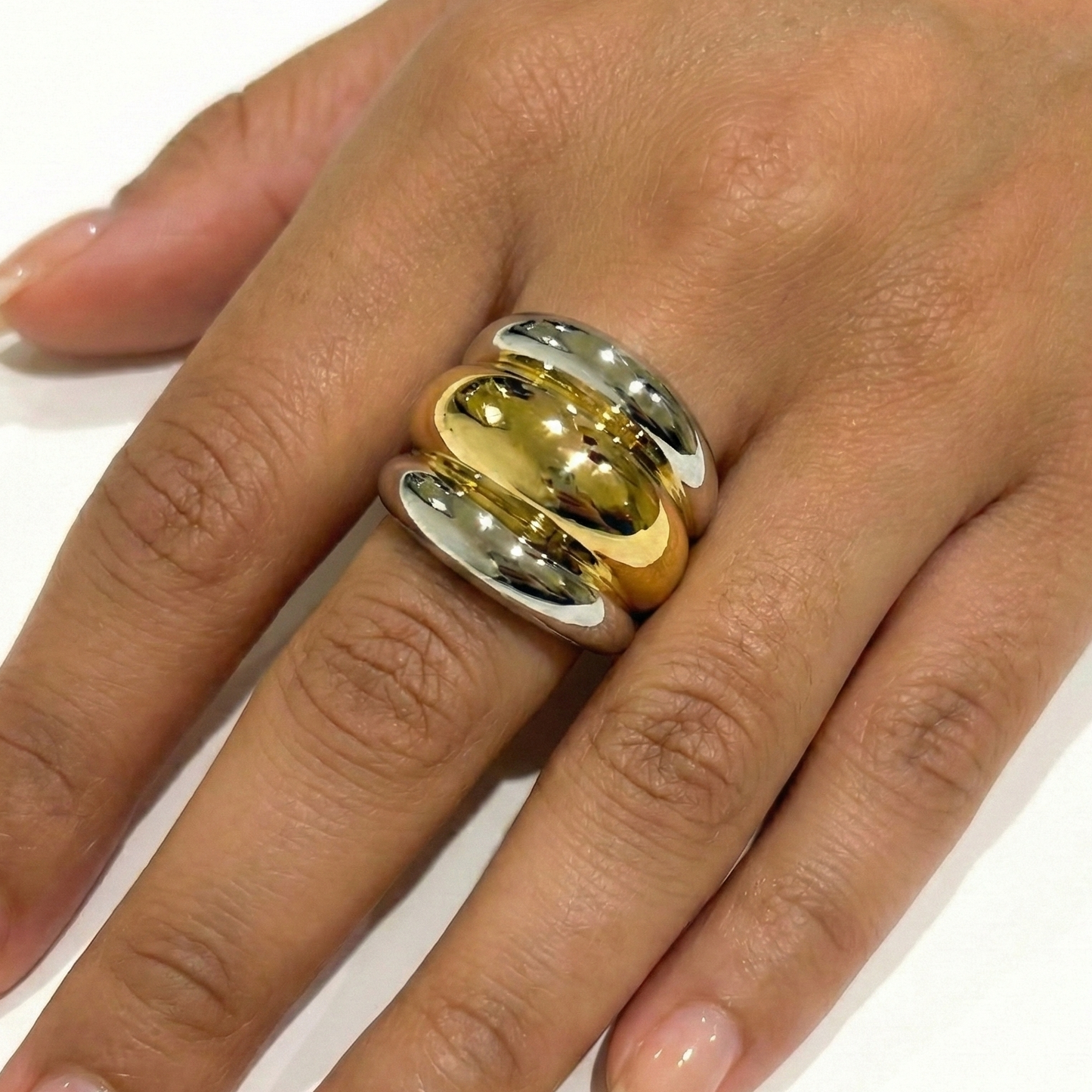Two-Tone Dome Ring