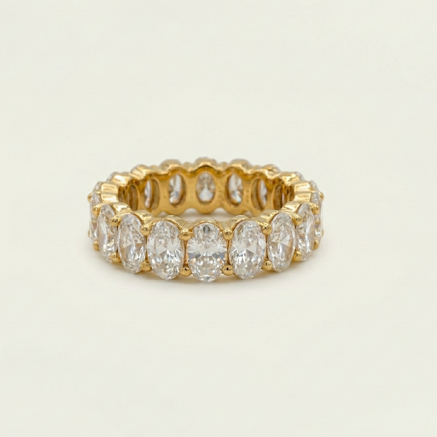 Gold ring with CZ  stones.