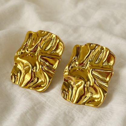 Gold Crush Textured Earrings