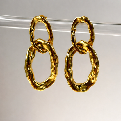 Gilded Link Drop Earrings